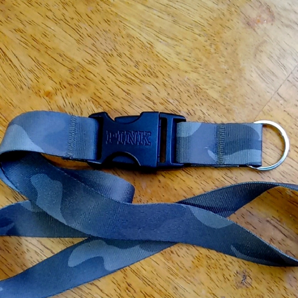 PINK Victoria's Secret Gray and Black Key Chain